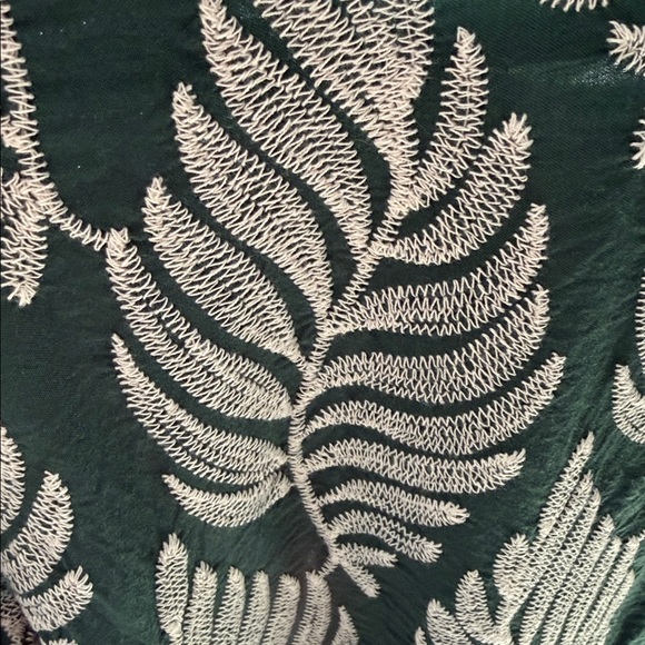 Solitaire Forest Green Leaf-Print Short Sleeve Top - Picture 5 of 5